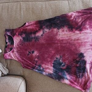 Tie-Dye Sleeveless Dress W/ Pocketa